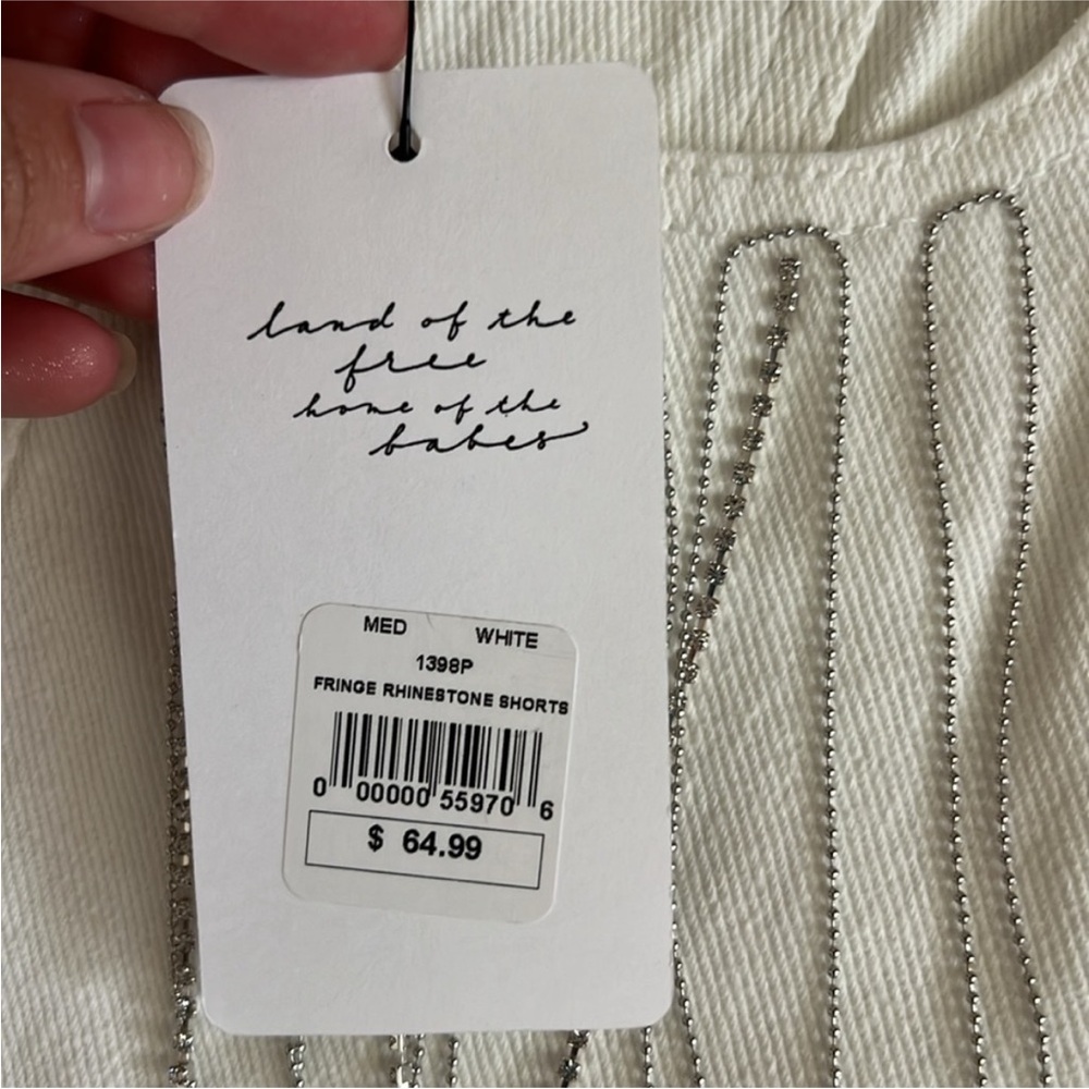 American Thread White Rhinestone Shorts - Picture 4 of 5